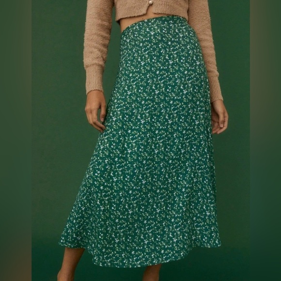 Reformation Dresses & Skirts - Reformation Green Floral Midi Skirt